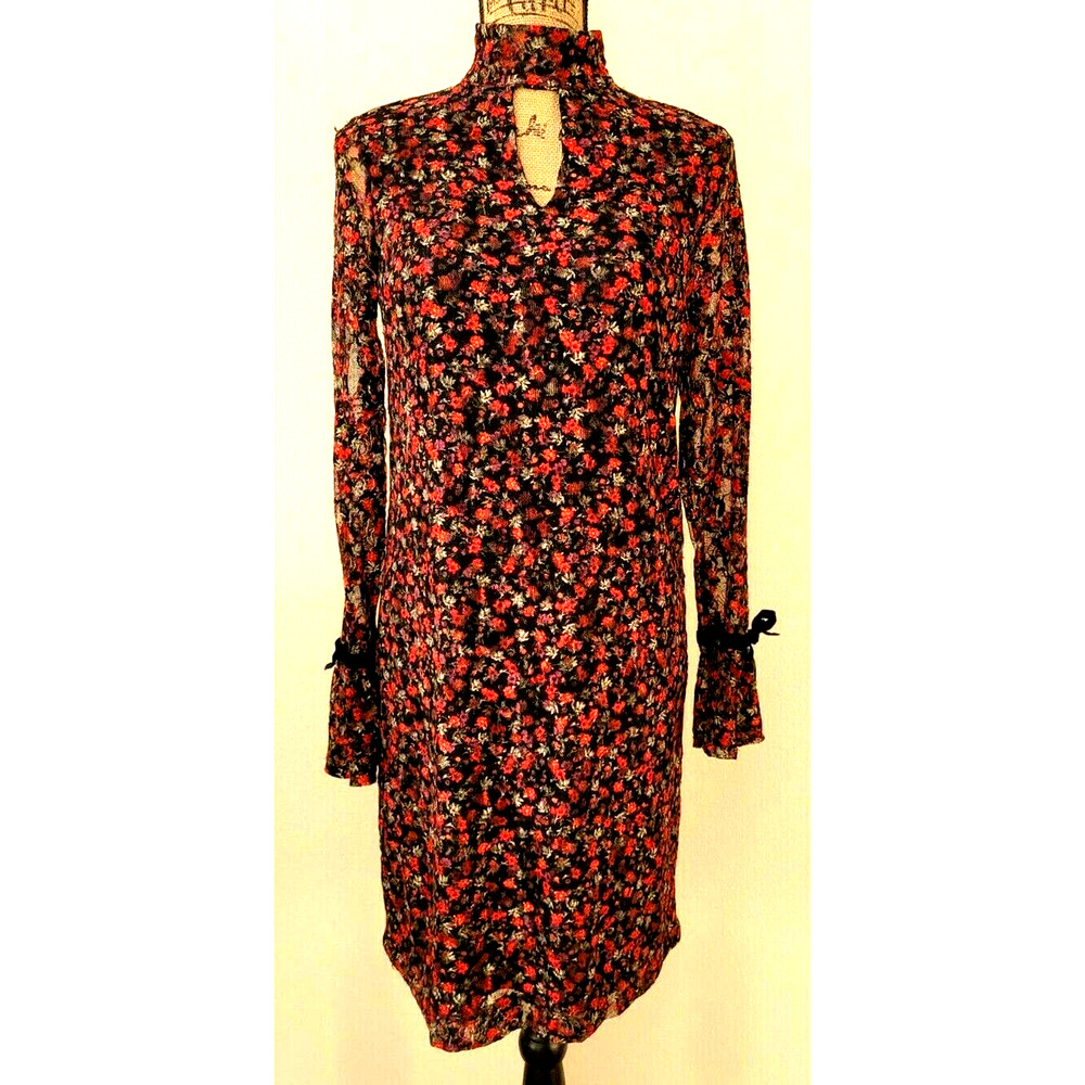 Libby Edelman Dress Shift Floral Lace Stretch